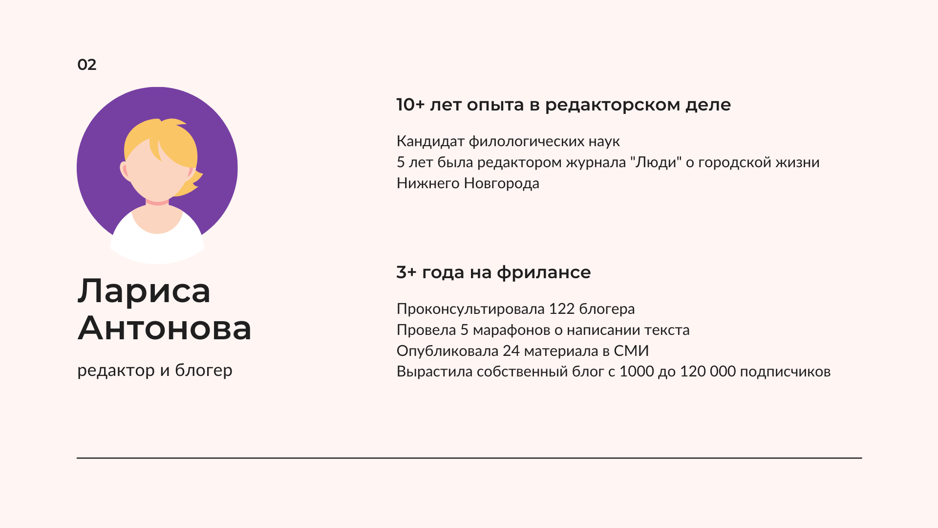 Пример того, как сделать слайд с контактами